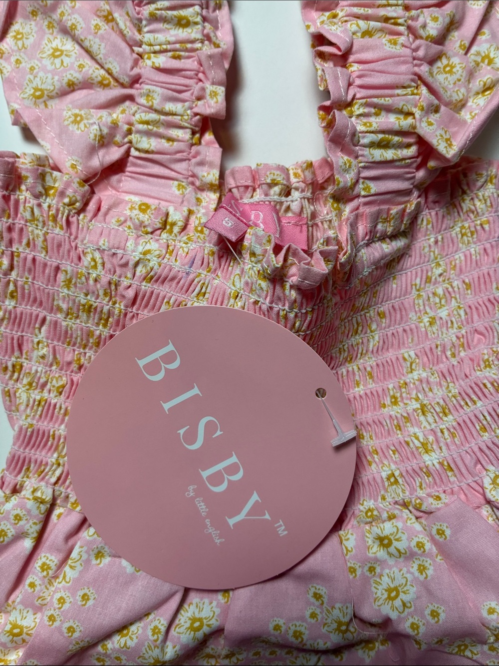 Girls Tiered Floral Sundress - Pink, Yellow & Blue - Picture 6 of 7